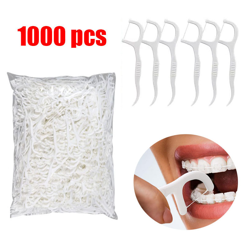 Dental Floss Picks - 500/1000 Buah Stik Benang Gigi Dewasa