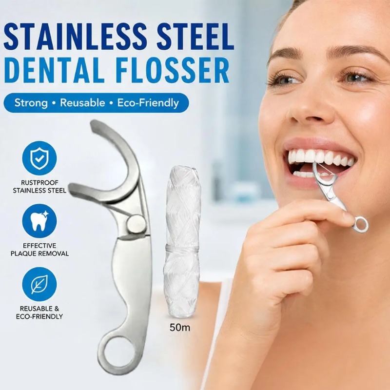 Dental Floss Picks - Tusuk Gigi Stainless Steel yang Dapat