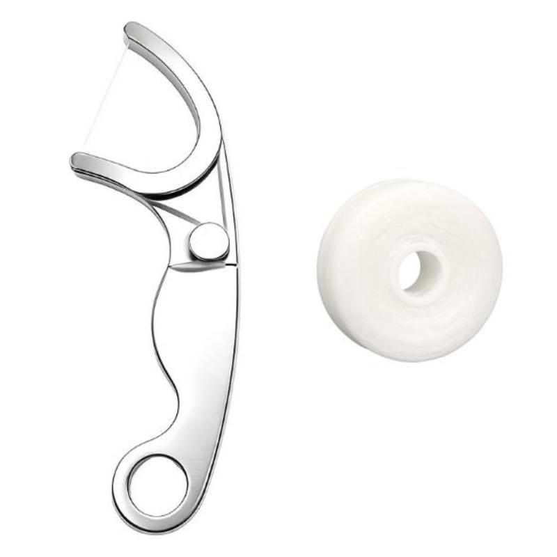 Dental Floss Picks - Pemegang Benang Gigi Stainless Steel, Alat