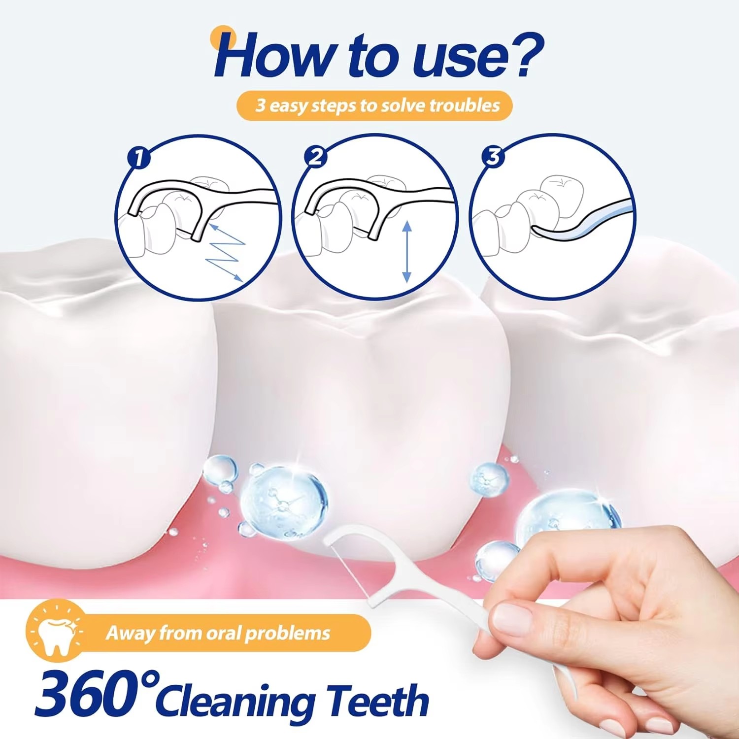 500/1000 Buah Stik Benang Gigi - Dental Floss Picks ulasan dan harga
