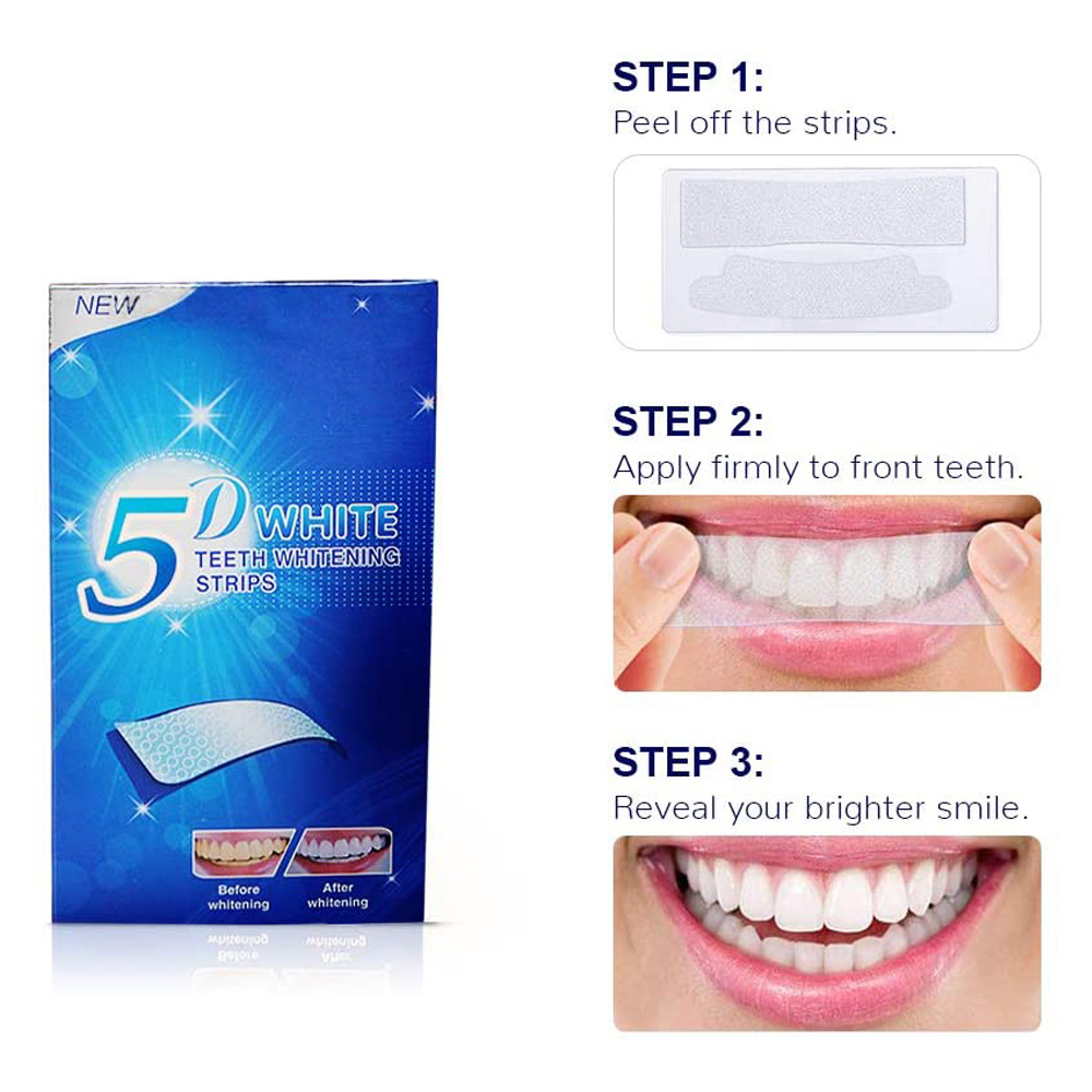 Strip Pemutih Gigi 5D Gel Pemu - Teeth Whitening With Peroxide ulasan dan harga